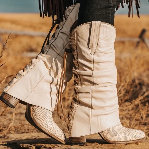 Freebird by Steven Shoes Freebird Jules White Snake Leather